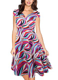 Vestido de sobrepelliz con estampado abstracto Mod