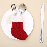編織的聖誕刀和叉袋