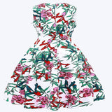 トロピカルフローラノースリーブの夏のドレス