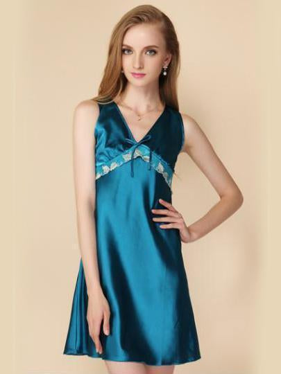 Rosy Floral Back Slip Dress-Green-Theone Apparel