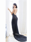 Shimmery Sheer Full-Length Lingerie Gown - Theone Apparel