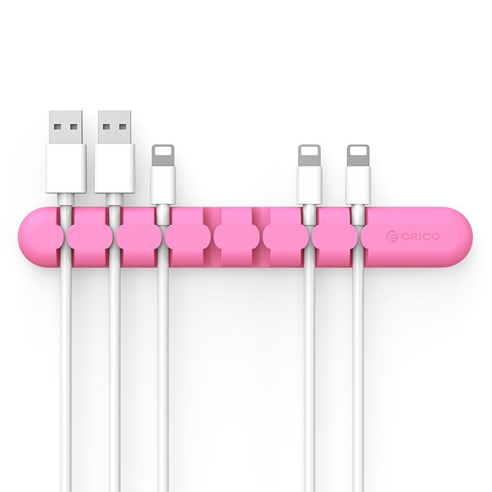 Silicone Desktop Cable Organizer Cord Holder-Pink-Theone Apparel