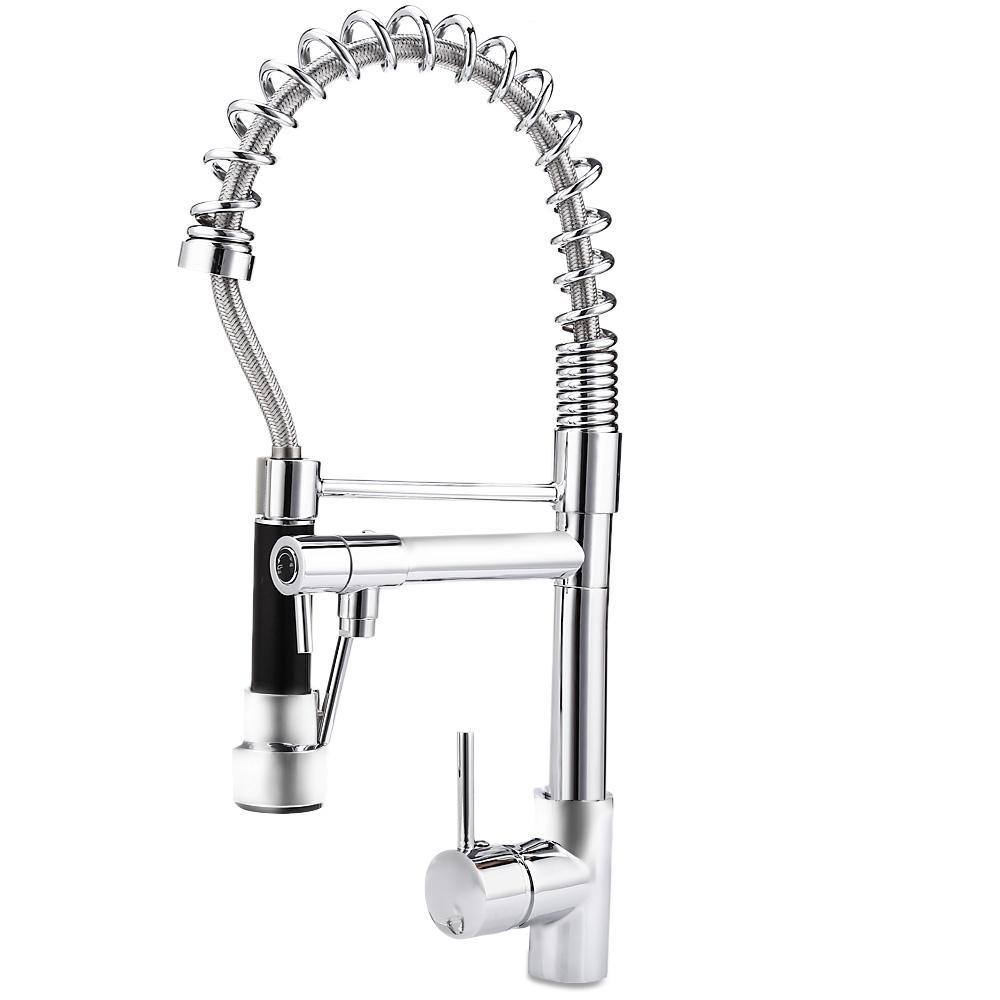 Faucet dapur putar pull-down dengan selang fleksibel