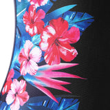Simple Flower Print One Piece Swimwear