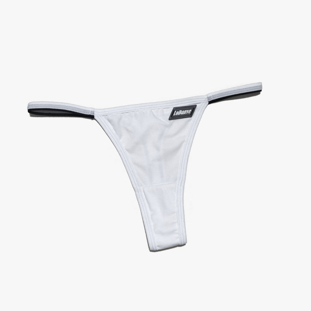 Simple Scalloped Edge Thong Panty-White-Theone Apparel