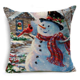 Snow Scene Snowman Pillow Covers