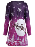 Snowflakes and Reindeer Plus Size Dress
