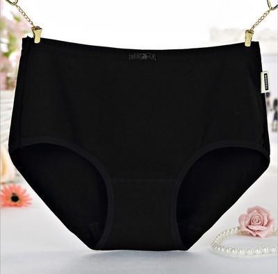 Solid Black High Rise Brief Panty-Black-Theone Apparel