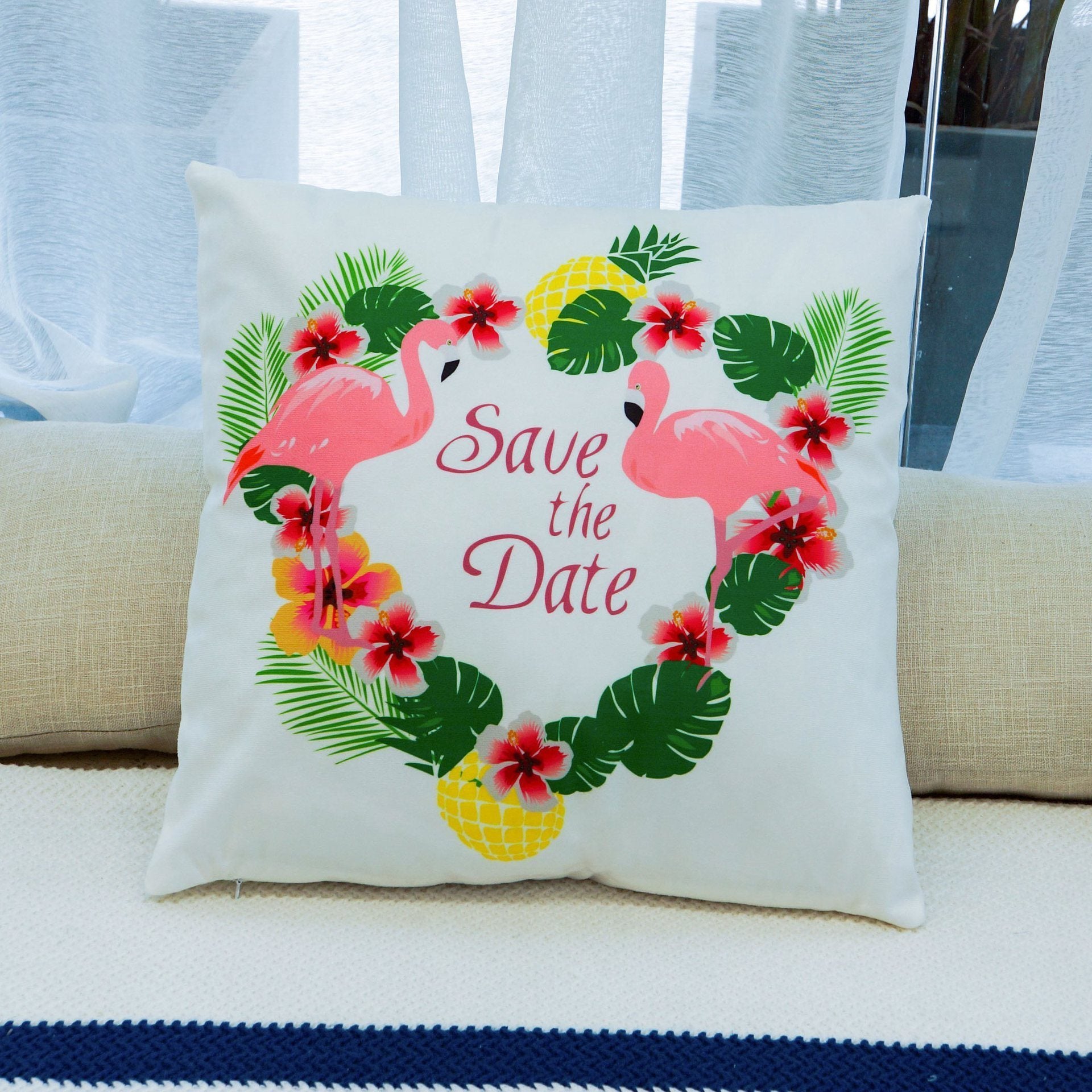 Tropical Pink Flamingo Pillow Covers-601-0033-S2-Theone Apparel