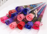I Love You 100 piezas Flor Rosa en caja en forma de corazón