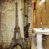 Cortina de banho à prova d'água vintage Paris