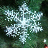 Ornamen Pohon Natal Kepingan Salju Putih