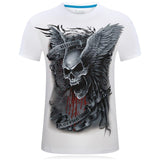 Winged Skull Grayscale grafische tee