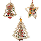 Ornamenti per alberi per vacanze a campana di legno