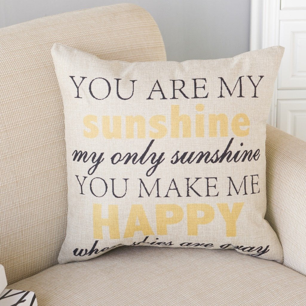 You Are My Sunshine Lyric Pillow Cover-601-0025-S1-Theone Apparel