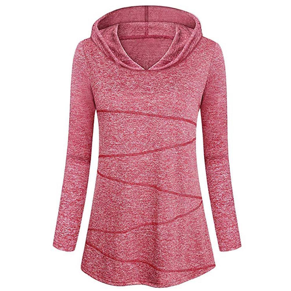 Zigzag Wide Mouth Hooded Sweater-Pink-Theone Apparel