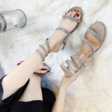 Ankle Wrap Sparkle Strap Sandals - THEONE APPAREL