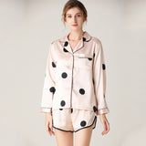 Baby Pink with Large Black Polka Dots Pajama Set - THEONE APPAREL