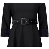 Big Belt Trench Collared Dress - THEONE APPAREL