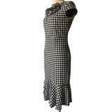 Black & White Houndstooth Ruffle Dress - THEONE APPAREL