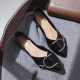 Buckled Up Pointed Toe Flats - THEONE APPAREL