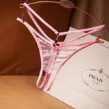 Butterfly Cutout Style Thongs with Jeweled Detailing - THEONE APPAREL