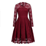 Button Front Lace Sleeve Dress - THEONE APPAREL