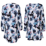 Button Up Butterfly Print Blouse - THEONE APPAREL