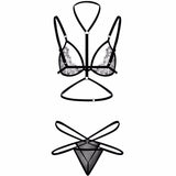 Cage Strap Choker Bra and Panty Set - THEONE APPAREL