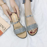Chain Trim Sparkle Strap Sandals - THEONE APPAREL