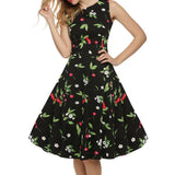 Cherry High Neck Sleeveless Dress - THEONE APPAREL